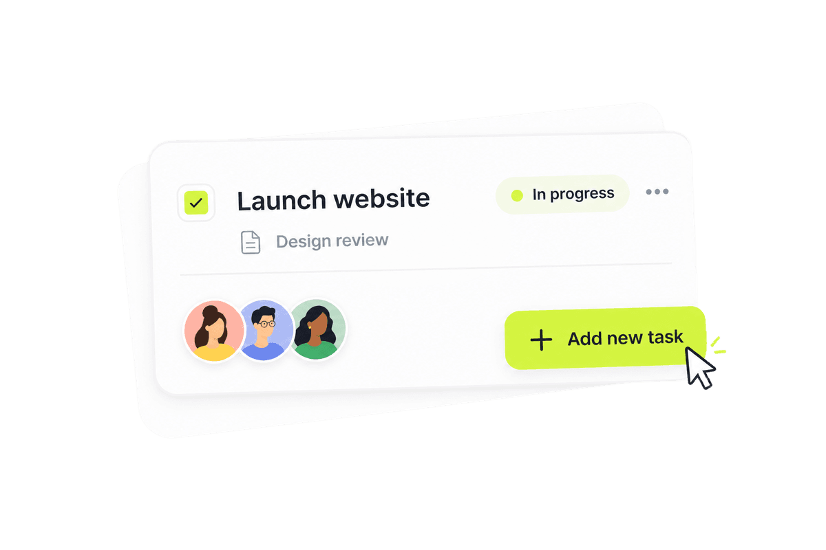 Website launch task card